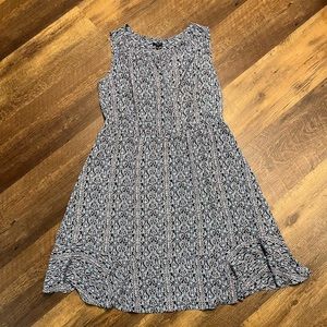 Talbots sleeveless dress womens size‎ 14w black blue purple lightweight lined